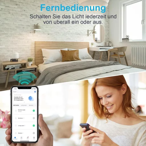 EIGHTREE WiFi Okos Konnektor Fogyasztásméréssel - 16A Távirányítható Okosotthon Aljzat, Alexa, Google Home és SmartThings Kompatibilis