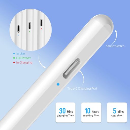 SZO Stylus Pen iPad-hez, Érintésérzékeny Ceruza Tablethez, Tilt & Palm Rejection