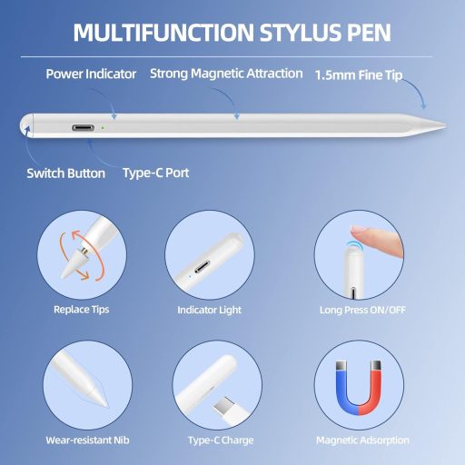 SZO Stylus Pen iPad-hez, Érintésérzékeny Ceruza Tablethez, Tilt & Palm Rejection
