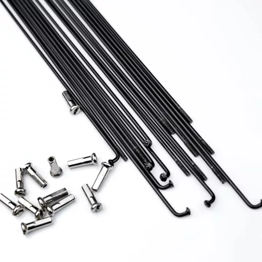 Set 36 spite LUXU pentru bicicletă, 14G oțel, curbate J, cu nipluri de alamă, MTB, e-bike, 197mm
