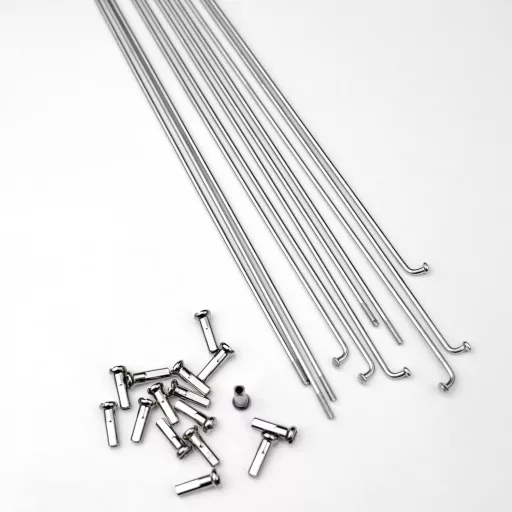 Set LUXU de 36 de spițe pentru bicicletă, 14G 208mm, argintii, cu nipluri de alamă