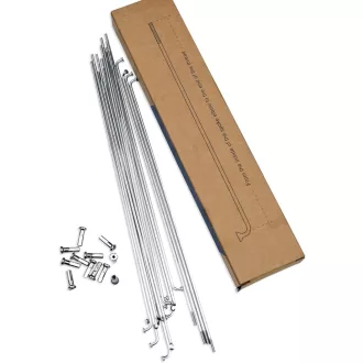   Set 36 spițe LUXU pentru bicicletă, 14G oțel, 207mm argintiu, cu nipluri alamă.