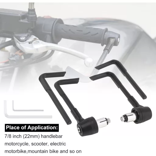 Windance 7/8" Alumínium Fék és Kuplung Kar Védő - Univerzális Motorkerékpár, Robogó, ATV és Hegyi Kerékpár Kormányvédő Szett Fekete