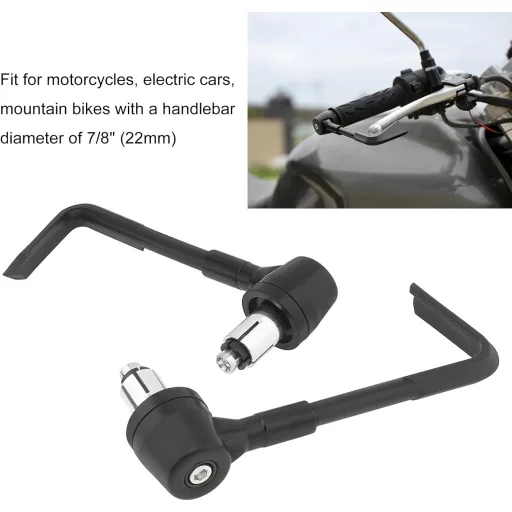 Windance 7/8" Alumínium Fék és Kuplung Kar Védő - Univerzális Motorkerékpár, Robogó, ATV és Hegyi Kerékpár Kormányvédő Szett Fekete