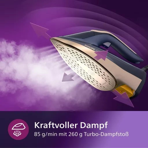 Philips Azur 8000 gőzölős vasaló 85g/min folyamatos gőz 3000W sötétkék