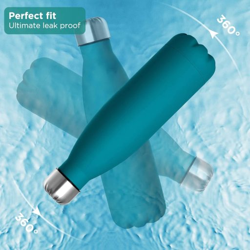 GeeRic Náhradné viečko na fľašu z nehrdzavejúcej ocele pre termosky 750 ml / 1 l - Kompatibilné s fľašami s dvojitou stenou, okrúhle, strieborné/sivé