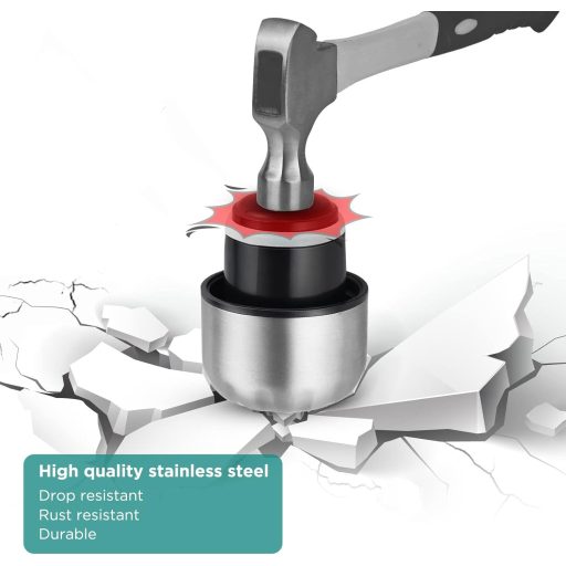 GeeRic Náhradné viečko na fľašu z nehrdzavejúcej ocele pre termosky 750 ml / 1 l - Kompatibilné s fľašami s dvojitou stenou, okrúhle, strieborné/sivé