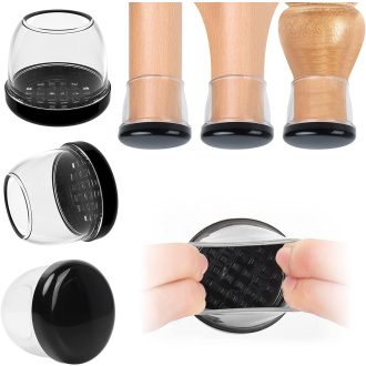   Ezprotekt Szék Lábvédő 16 db Átlátszó Gumipárna Szőnyeghez 36-56 mm