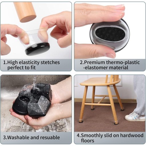 Ezprotekt Szék Lábvédő 16 db Átlátszó Gumipárna Szőnyeghez 36-56 mm