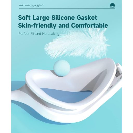 RIOROO Polarizált Úszószemüveg Felnőtteknek - Szivárgásmentes, Széles Látószögű, UV-Védelemmel, Párásodásgátló, Kényelmes Viselet Nőknek és