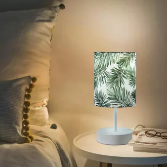   OuXean Modern Asztali Lámpa E14 Hálószobai Éjjeli Lámpa Szövet Árnyékolóval