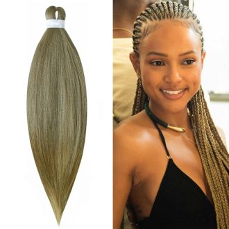   Cybelleza Predopletené Vlasové Vrkoče Syntetické Predlžovanie Vlasov - Yaki Textúra EZ Vrkoč Tmavo blond Farba - Hypoalergénny Odolný Vlasový Príčesok N