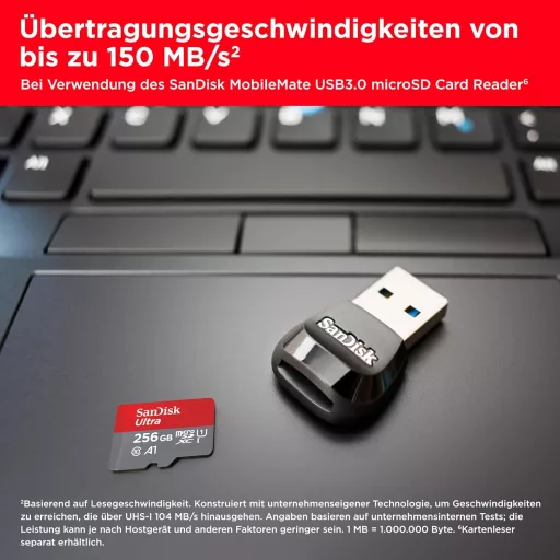 SanDisk Ultra microSDXC 256GB Android memóriakártya adapter A1 Class 10 U1