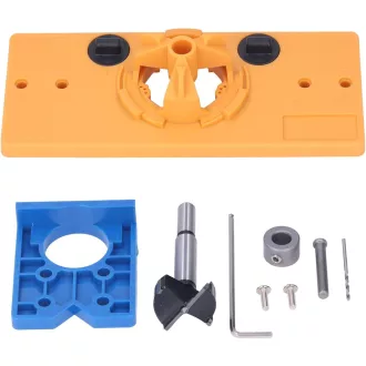   Fafeicy 35mm Șablon balama ascunsă, ghidaj de găurire pentru dulap, găurire găuri, galben