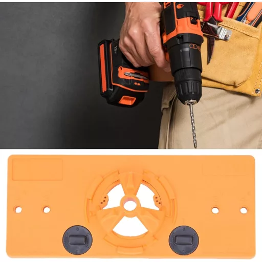 Fafeicy 35mm Rejtett Zsanér Sablon Fúró Útmutató Szekrényadó Lyukfúráshoz Sárga