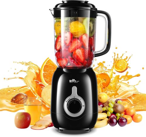 Bear 500W Professzionális Turmixgép 1,2L Kehellyel - Jégzúzás, Smoothie Készítés, Öntisztító