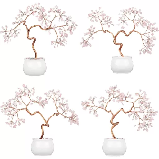 mookaitedecor Rózsakvarc Pénzfa Kristály Bonsai 8-9,5 cm Kerámia Alappal - Feng Shui Szerencsehozó Dekoráció Otthonra és Irodába

AI: I've c