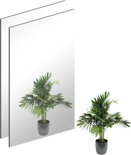 TSKDKIT Öntapadós Tükör Szett - 2 db HD Minőségű Keret Nélküli Üvegtükör Falra, 40x30 cm, Fürdőszobába, Nappaliba, Előszobába