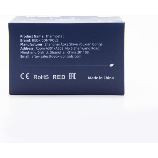 BEOK CONTROLS Okos Termosztát Padlófűtéshez WiFi Programozható Szobatermosztát Tuya Alexa Google Home Fekete TGW60B