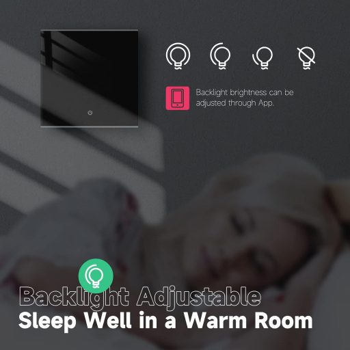 BEOK CONTROLS Okos Termosztát Padlófűtéshez WiFi Programozható Szobatermosztát Tuya Alexa Google Home Fekete TGW60B