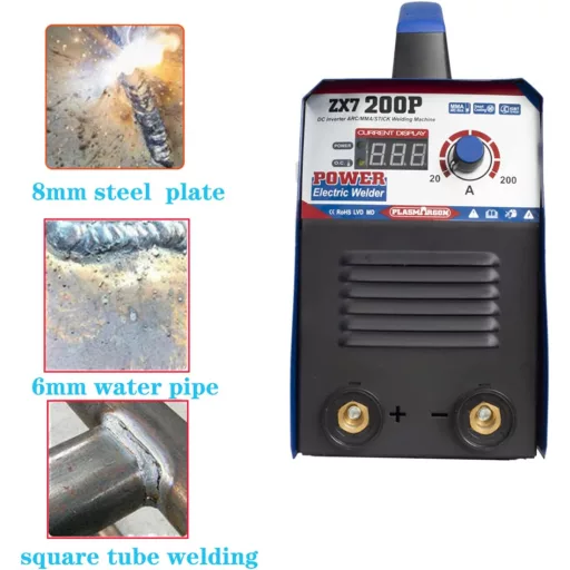 Invertorová zváračka PLASMARGON ZX7-200P 220V 200A - Prenosný digitálny IGBT MMA ARC zvárací stroj pre začiatočníkov, nízka produkcia dymu a prachu