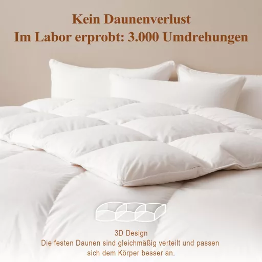 APSMILE Pehelypaplan 200x200 cm, 75% liba toll, 3-as melegség, pamut