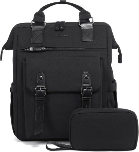 LOVEVOOK Vízálló Iskolatáska 15,6" Laptoptartóval - Fekete Hátizsák Adatkábel Csatlakozóval Egyetemistáknak, Utazáshoz, Irodai Használatra