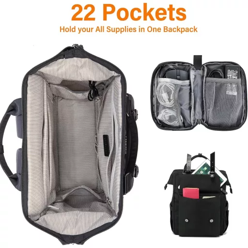 LOVEVOOK Vízálló Iskolatáska 15,6" Laptoptartóval - Fekete Hátizsák Adatkábel Csatlakozóval Egyetemistáknak, Utazáshoz, Irodai Használatra