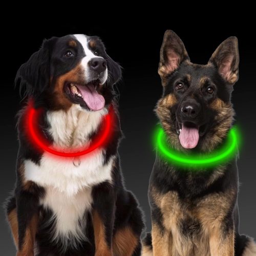 Aicharynic LED kutyanyakörv, 2 db, USB tölthető, vízálló, 3 fénymód