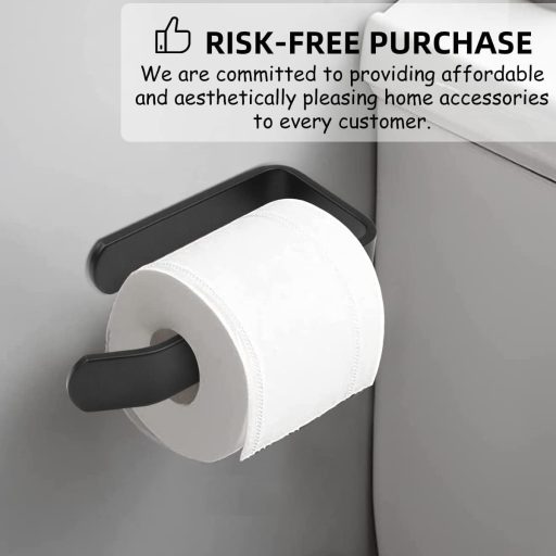 HONZUEN Öntapadós Toalettpapír Tartó Fúrás Nélkül, Fekete Fürdőszoba Konyha
