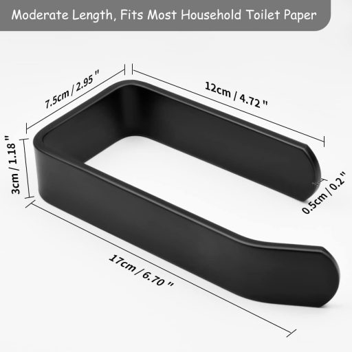 HONZUEN Öntapadós Toalettpapír Tartó Fúrás Nélkül, Fekete Fürdőszoba Konyha