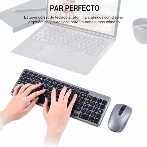 Cimetech Vezeték Nélküli Spanyol Billentyűzet és Egér Szett Windows PC-hez