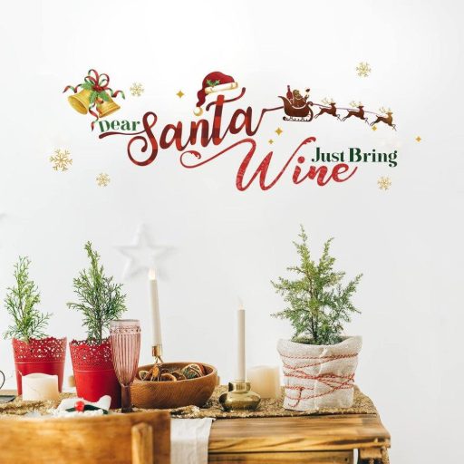 Decalmile Karácsonyi Idézetek Falmatricák - Mikulás, Szarvas Díszítésű Otthoni Dekoráció