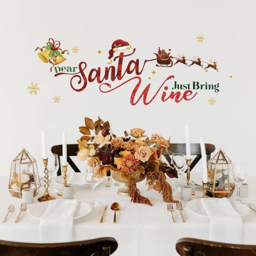 Decalmile Karácsonyi Idézetek Falmatricák - Mikulás, Szarvas Díszítésű Otthoni Dekoráció