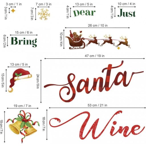 Decalmile Karácsonyi Idézetek Falmatricák - Mikulás, Szarvas Díszítésű Otthoni Dekoráció