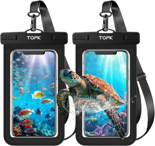 TOPK Vízálló Telefontok, 2db Univerzális IPX8 Védelem 7"-ig, Samsung A22/A53 5G, iPhone 13/12