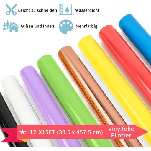 IModeur Fényes Fehér Öntapadós Vinylfólia 30,5cm x 457,5cm Cricut Silhouette Cameo