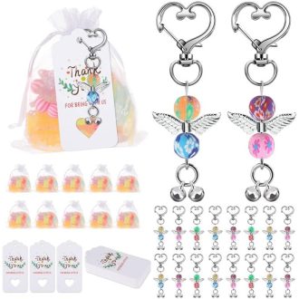   SEPGLITTER Set od 30 privjesaka Anđeo Čuvar s Organza Vrećicama, Poklon za Krštenje, Privjesak za Ključeve, Krizma Vjenčanje Rođendan Poklon za Goste