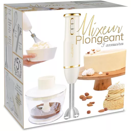 SCRAP COOKING 3 az 1-ben Kézi Mixer - Habverő, Turmixgép és Aprító Funkcióval - Arany és Matt Fekete