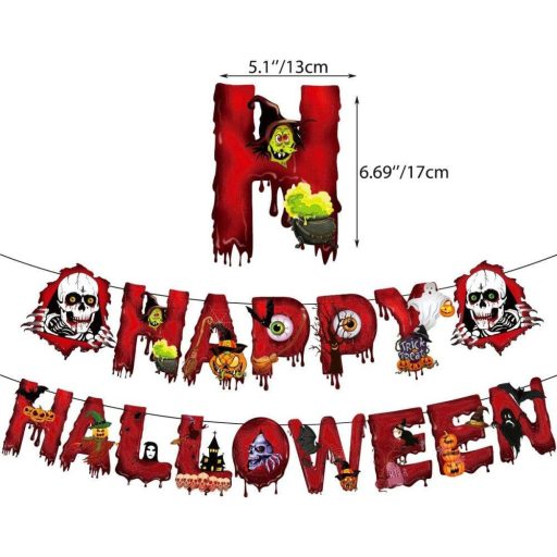 Halloween Party Dekor Set - Balóny, Vlajky a Girlanda