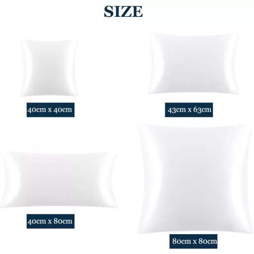 PiccoCasa 100% Selyem Párnahuzat 22 Momme Eperfa Selyemből Hajápolás Bőrápolás Cipzárral Fehér 40x60 cm Ajándékdobozzal