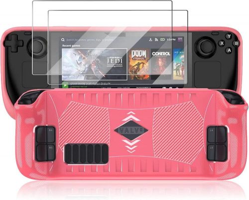 Husă de protecție din silicon pentru Steam Deck + 2 folii de protecție ecran, rezistentă la șocuri, anti-alunecare (reambalat)