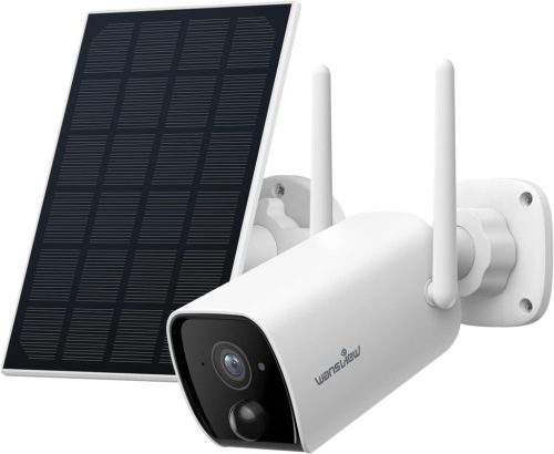 Wansview 2K Kültéri Akkumulátoros Biztonsági Kamera Napelem Panellel - Vezeték Nélküli WiFi Megfigyelő Kamera PIR Mozgásérzékelővel, Kétirán