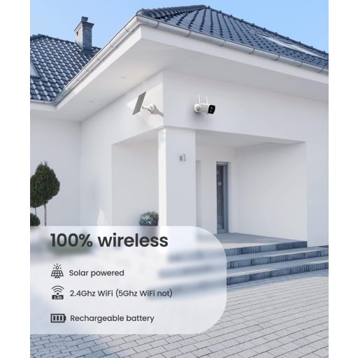 Wansview 2K Vanjska Bežična Sigurnosna Kamera s Baterijom i Solarnim Panelom - WiFi Nadzorna Kamera s PIR Senzorom Pokreta, Dvosmjerna