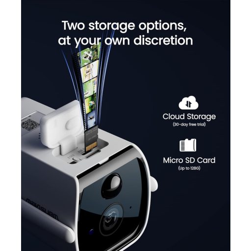 Wansview 2K Kültéri Akkumulátoros Biztonsági Kamera Napelem Panellel - Vezeték Nélküli WiFi Megfigyelő Kamera PIR Mozgásérzékelővel, Kétirán