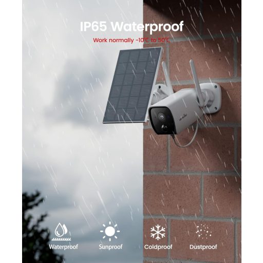 Wansview 2K Kültéri Akkumulátoros Biztonsági Kamera Napelem Panellel - Vezeték Nélküli WiFi Megfigyelő Kamera PIR Mozgásérzékelővel, Kétirán