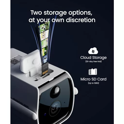 Wansview 2K Kültéri Akkumulátoros Biztonsági Kamera Napelem Panellel - Vezeték Nélküli WiFi Megfigyelő Kamera PIR Mozgásérzékelővel, Kétirán