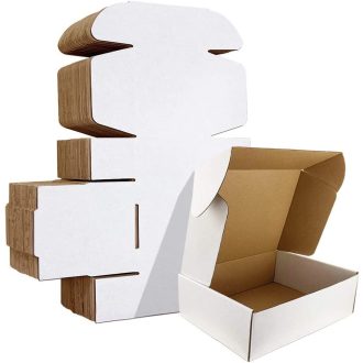   HORLIMER 25 Cutii din carton alb pentru corespondență, cu capac, 229x153x51mm - Pentru expediere colete, cadouri