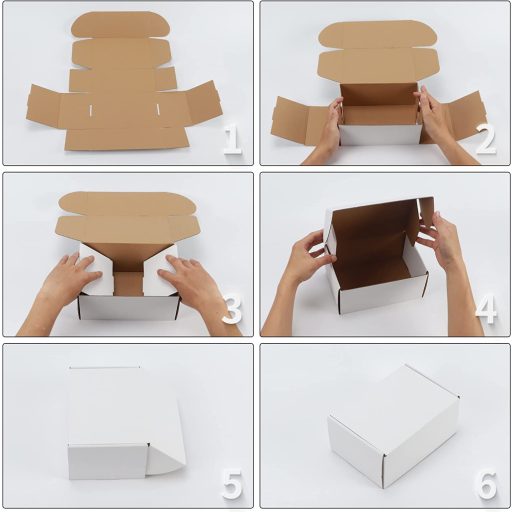 HORLIMER 25 Cutii din carton alb pentru corespondență, cu capac, 229x153x51mm - Pentru expediere colete, cadouri