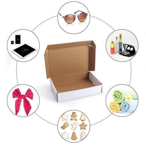 HORLIMER 25 Cutii din carton alb pentru corespondență, cu capac, 229x153x51mm - Pentru expediere colete, cadouri